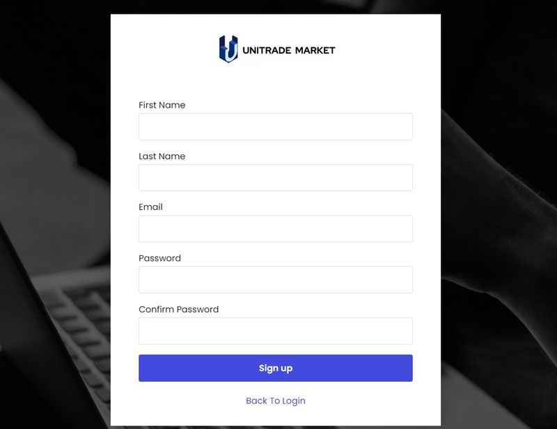 Account Registration Process of UniTrade Market