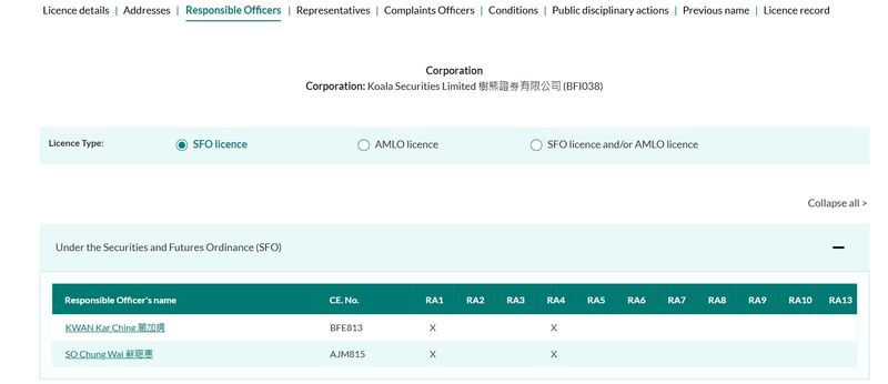 Koala Securities董事会名单中并无此人,疑似伪造高管背书
