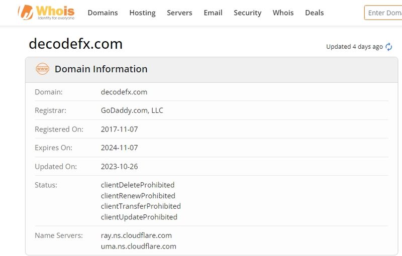 Decode Global Đăng ký Whois