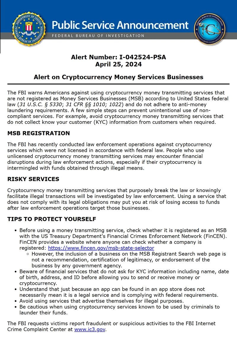 IC3 Alerts April 25, 2024