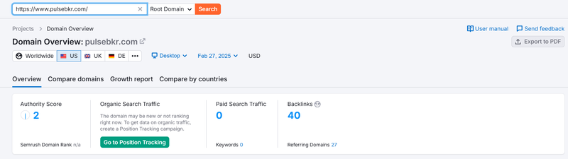 Semrush自然検索トラフィックデータ