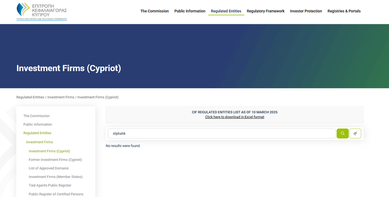 AlphaTick CYSEC