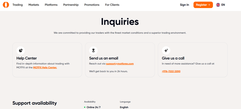MOTFX.Inquiries