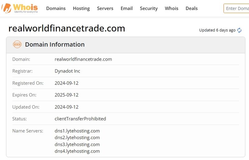 Registration Date of Real World Finance Trade