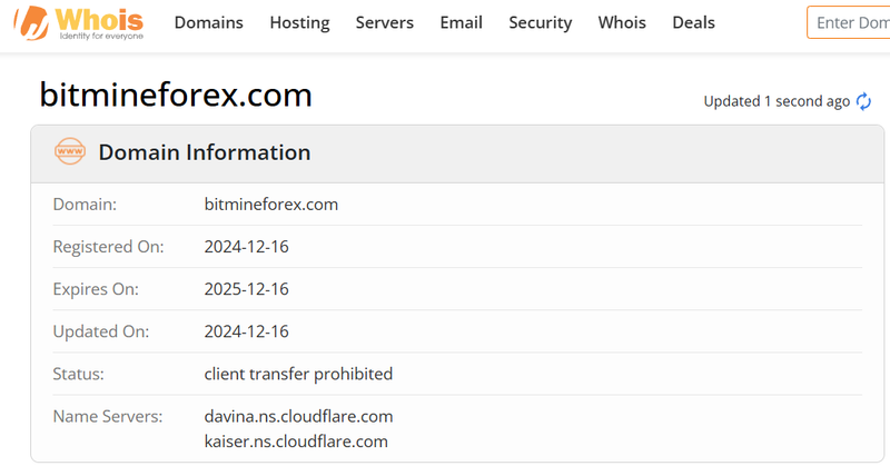 Kết quả tra cứu Whois