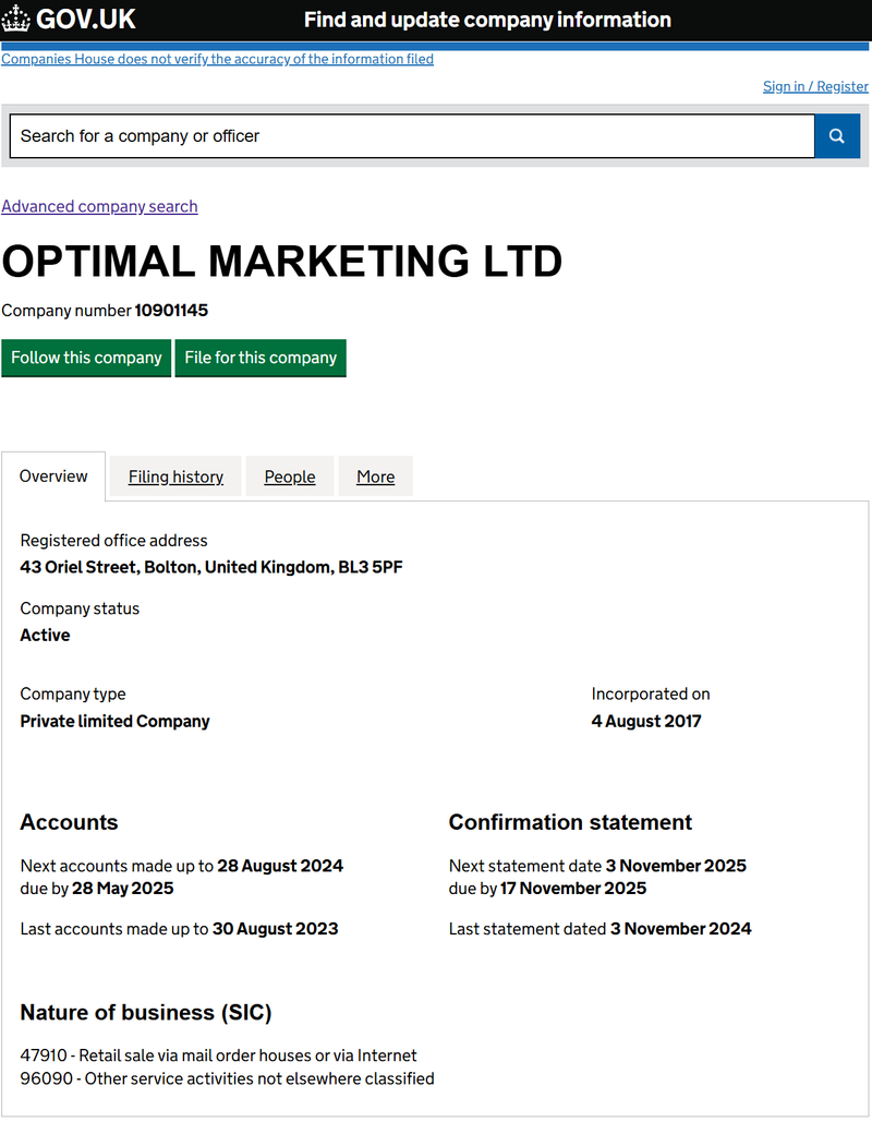 Company number 10901145