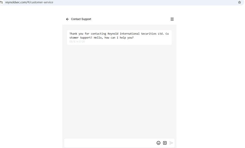 contact support of Reynold International Securities Ltd