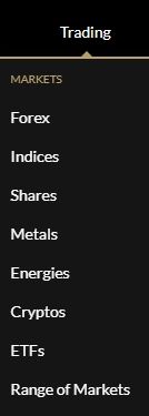 Productos de trading de TopFX