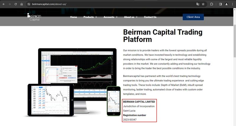 Registration Information on Beirman Capital's Website