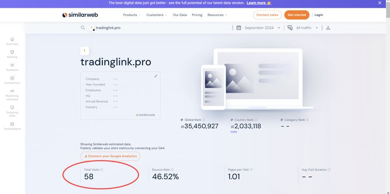 TradingLink SimliarWeb data