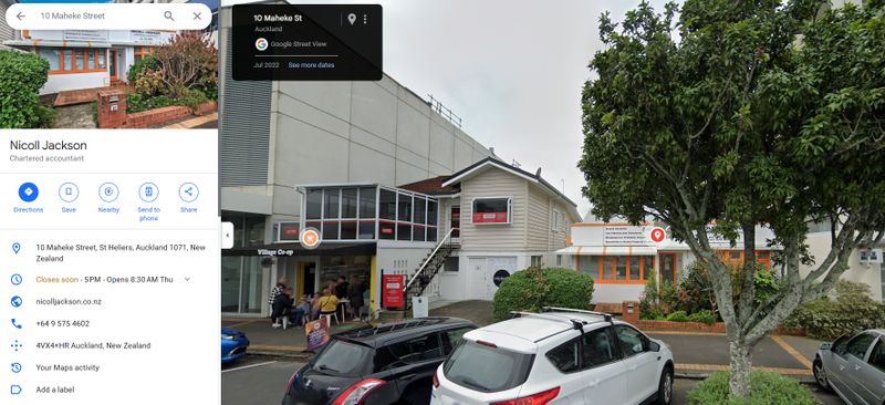 Googleマップで確認した住所に実在する会社