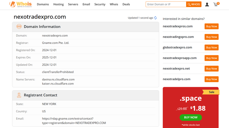 nexotradexpro.com whois