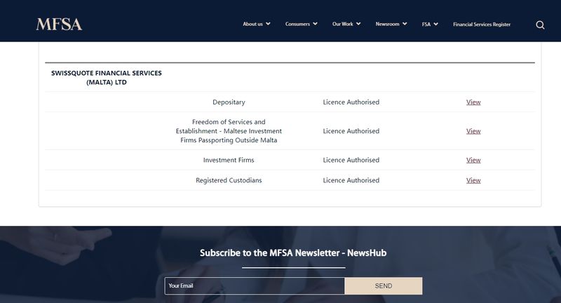 马耳他金融服务局(MFSA)监管查询
