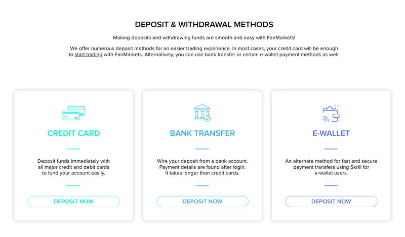 Deposit and Withdrawal Methods