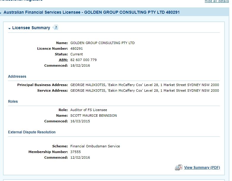 GDFX ASIC inquiry