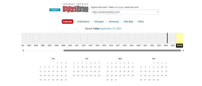 Wayback Machine Abfrageinformationen