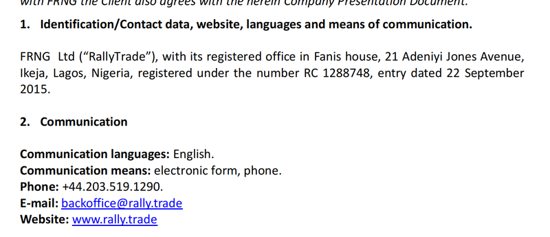 Company Registration Information