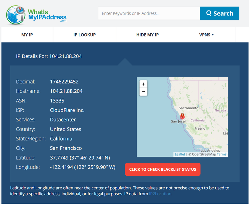 What Is My IP Address Query Result