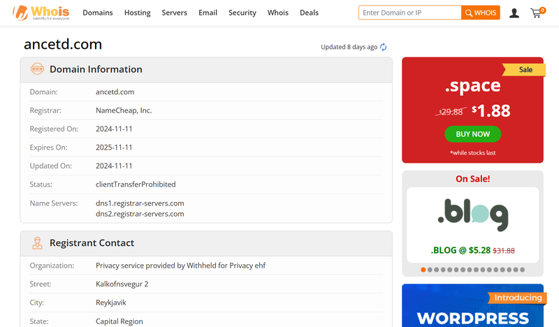 ancetd.com whois