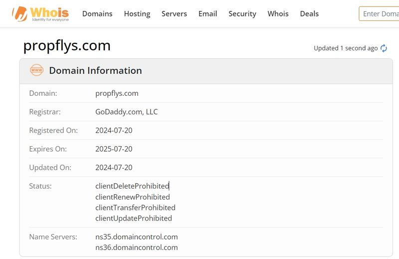 Propflys's domain time