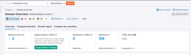 Semrush自然検索トラフィックデータ