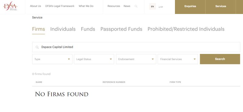 Regulatory Information of Dspace Capital Limited