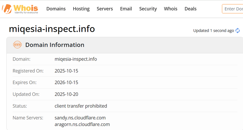 Результаты поиска WHOIS