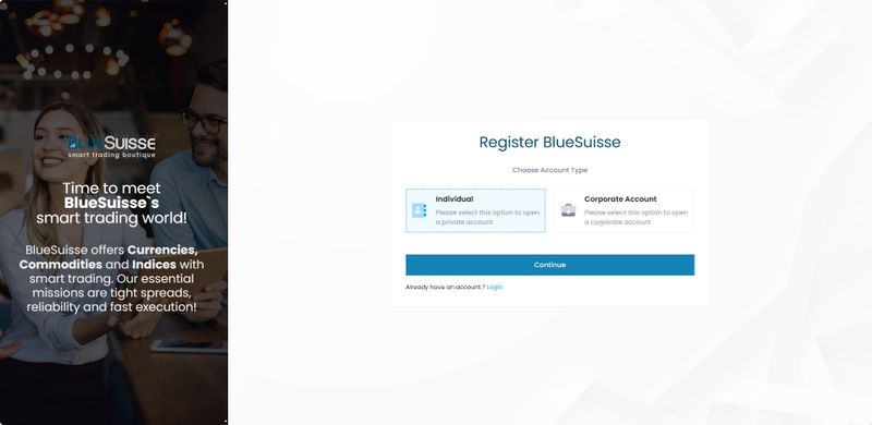 Seleccionar cuenta personal o corporativa