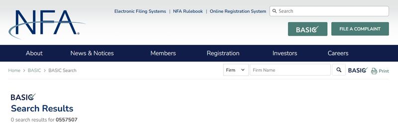 Dutch Prime Securities提供的NFA ID在NFA官网上根本查不到任何信息