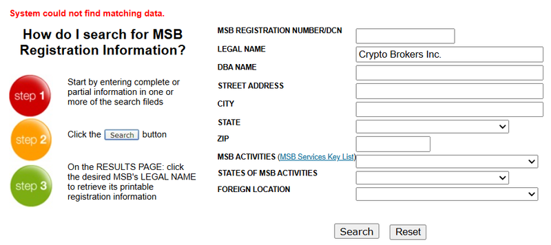 FinCEN Query Result