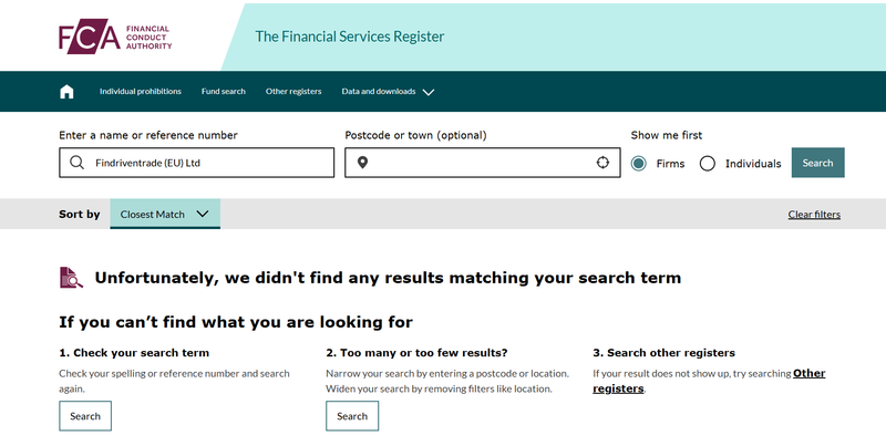 Findriventrade (EU) Ltd FCA