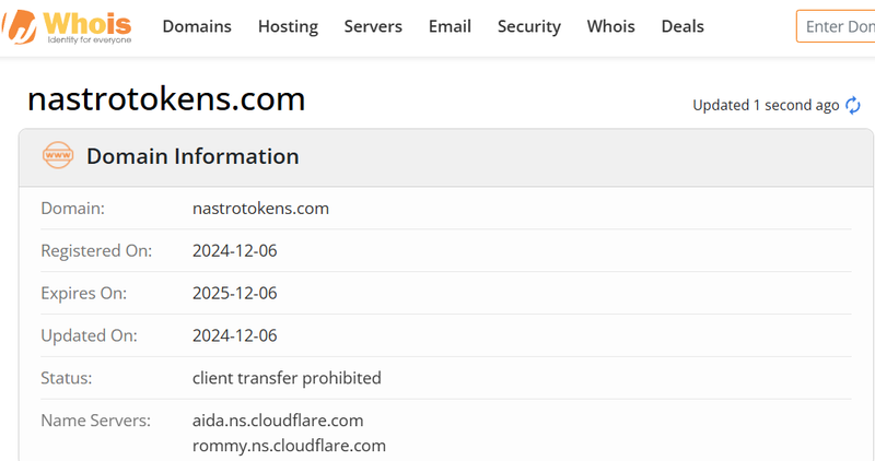Resultados de la búsqueda de Whois