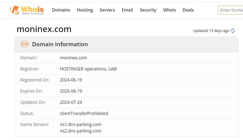 Moninex Whois