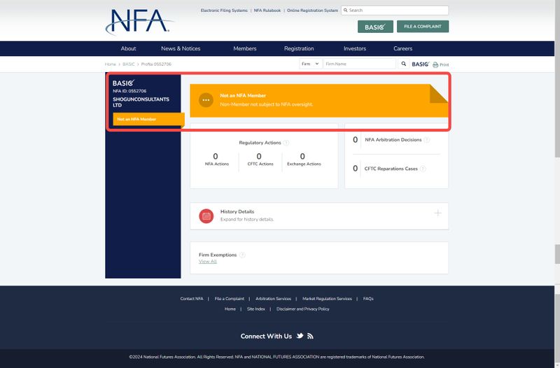 WeekendFX的美国NFA监管查询