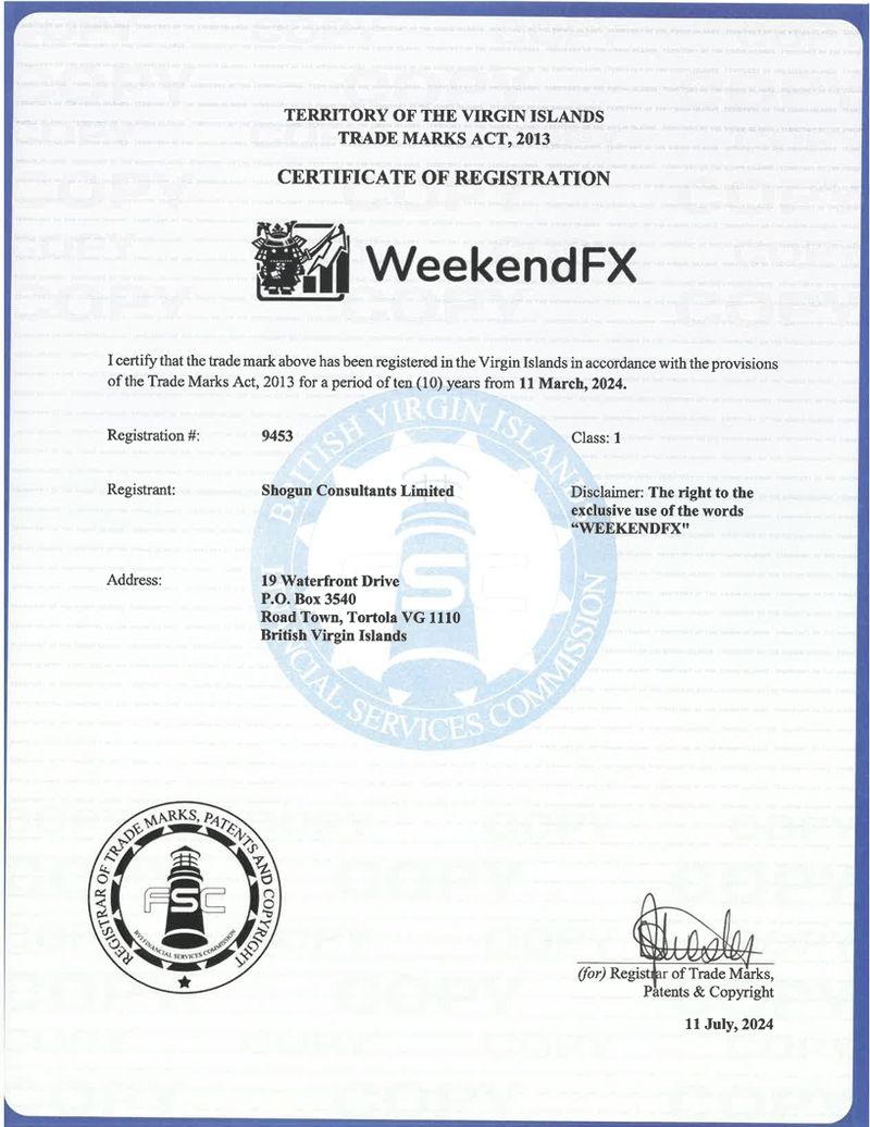 WeekendFX 在官网上公布的注册文件