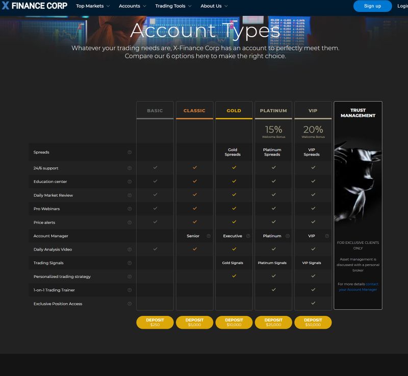 X-Finance Corp的账户类型