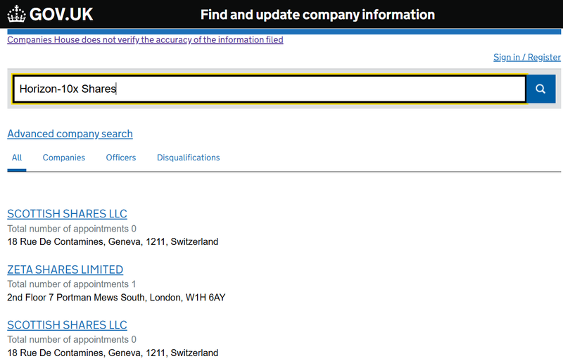Companies House Query Result