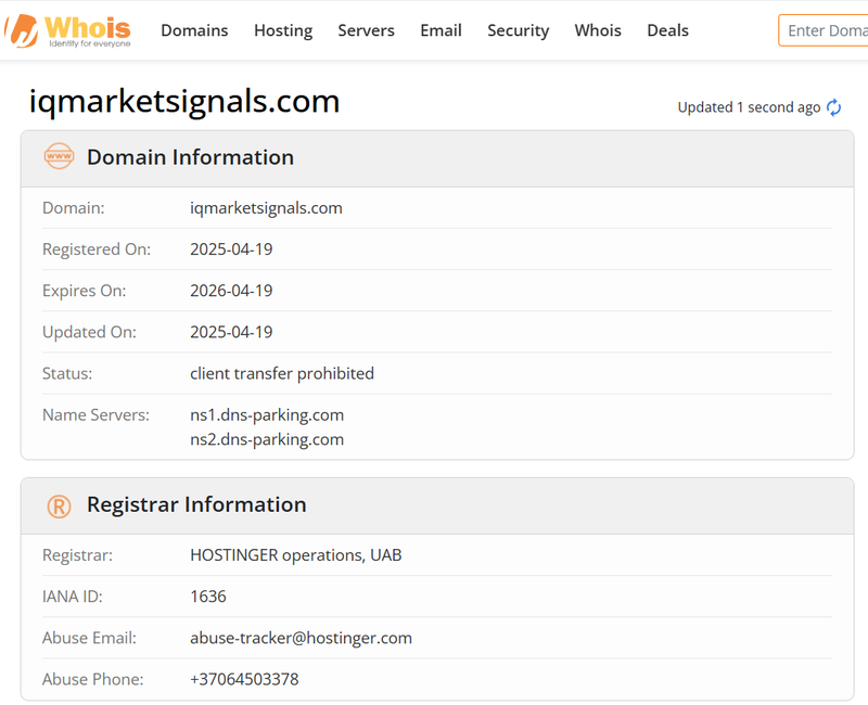 Whois результат запроса