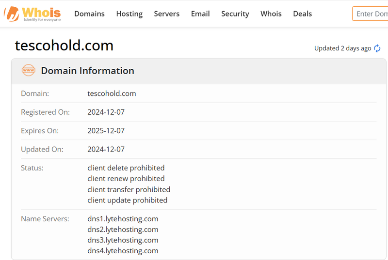 Whois Query Result
