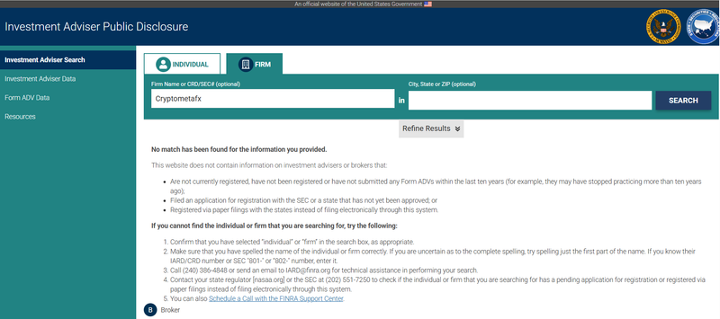 IAPD Query Result