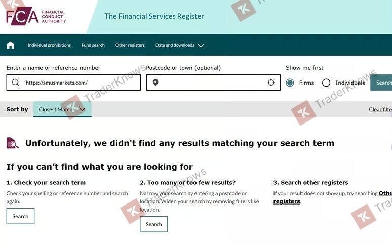 英国金融行为监管局(FCA)未查询到监管