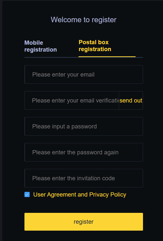 registration form