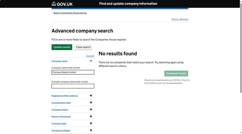 Moninex-British Companies House