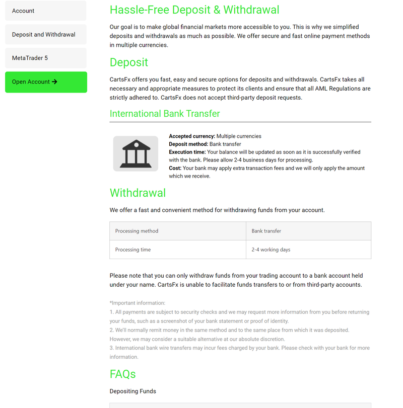 10.10 CartsFx Deposit and Withdrawal