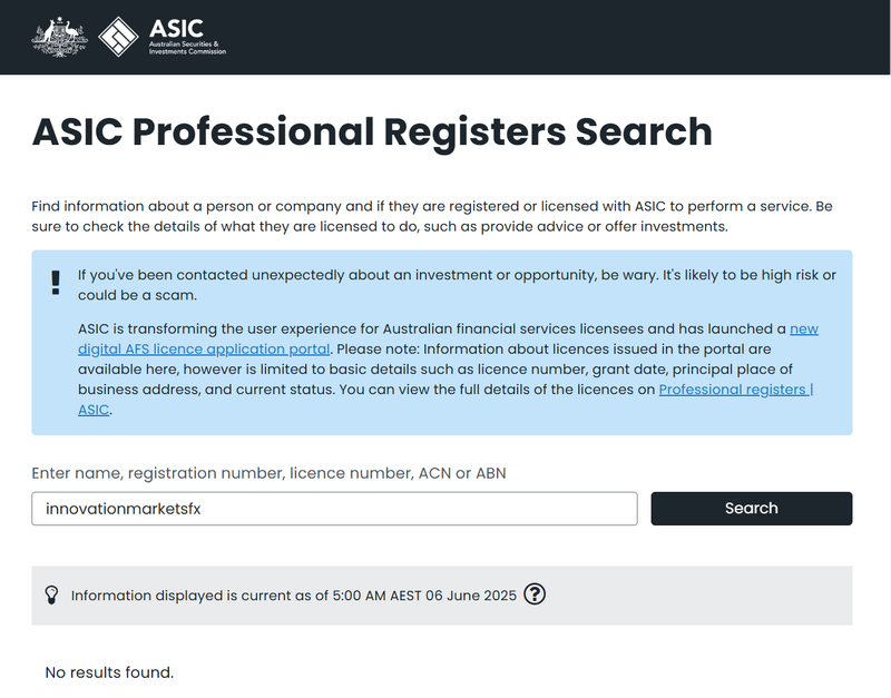 ASIC Query Result