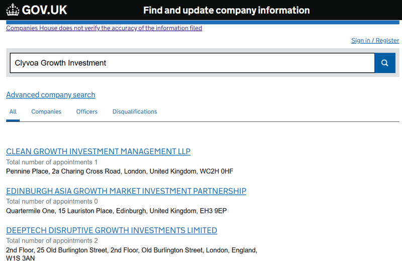 Companies House Query Result