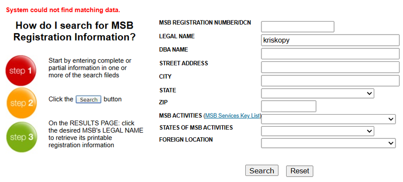 FinCEN Query Result