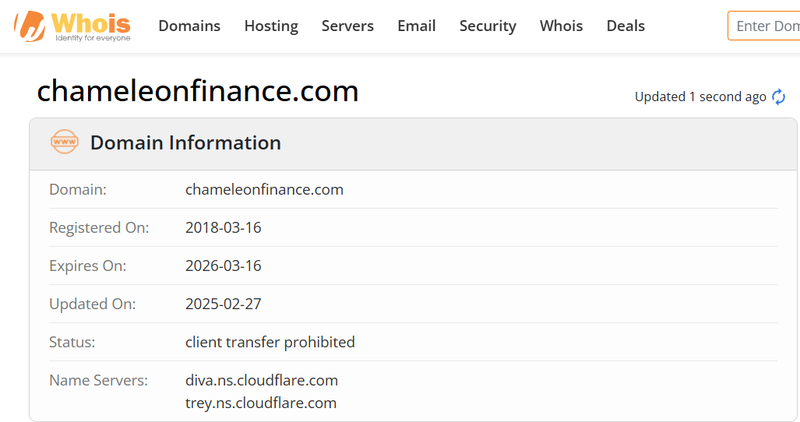 Kết quả truy vấn Whois