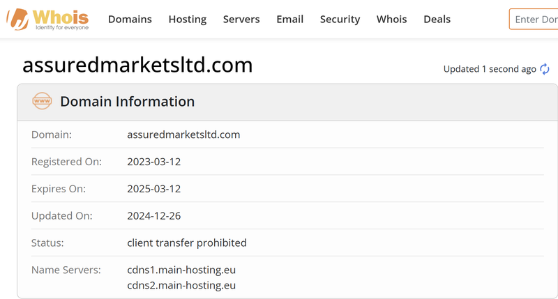Whois search results
