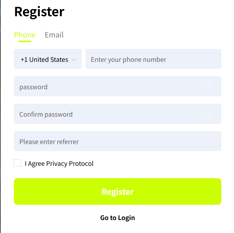 Registrierungsformular